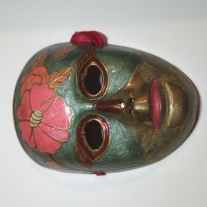 Beautiful Hand Painted Brass Mask